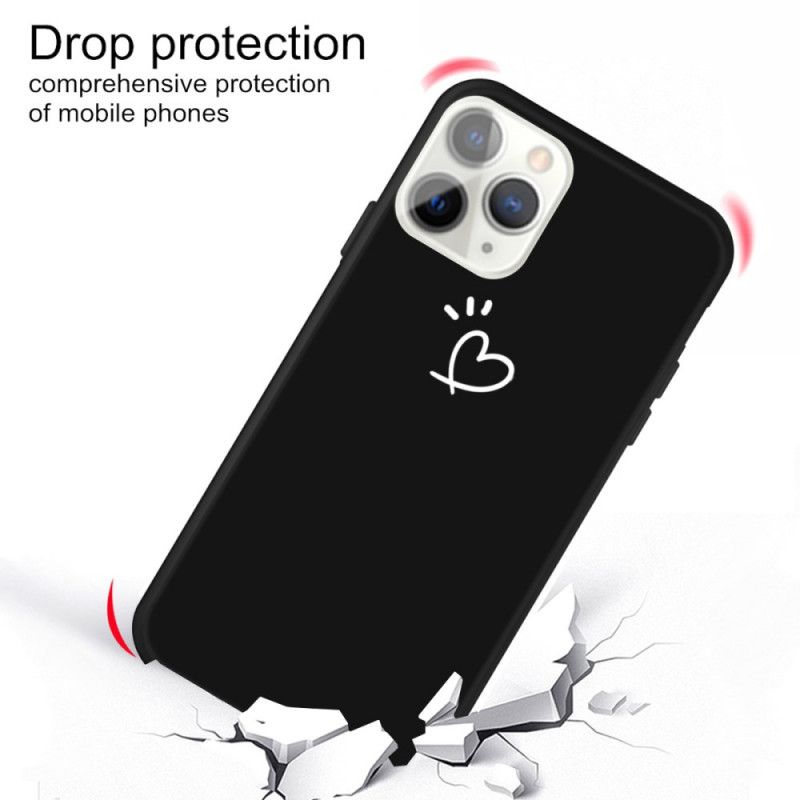 Cover iPhone 11 Pro Max Sort Bankende Hjertesilikone Beskyttelse