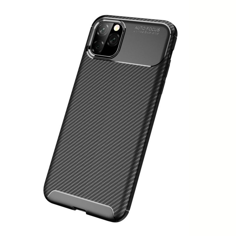 Cover iPhone 11 Pro Max Sort Fleksibel Kulfibertekstur Original