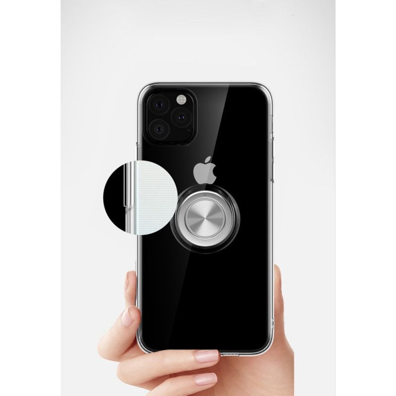 Cover iPhone 11 Pro Max Sort Gennemsigtig Med Støttering