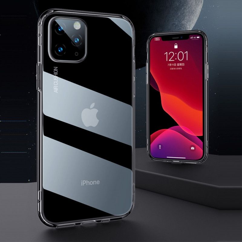 Cover iPhone 11 Pro Max Sort Gennemsigtig Silikone Plus