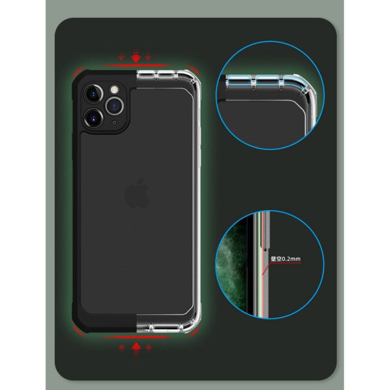 Cover iPhone 11 Pro Max Sort Gennemsigtig X-Niveau Hybrid