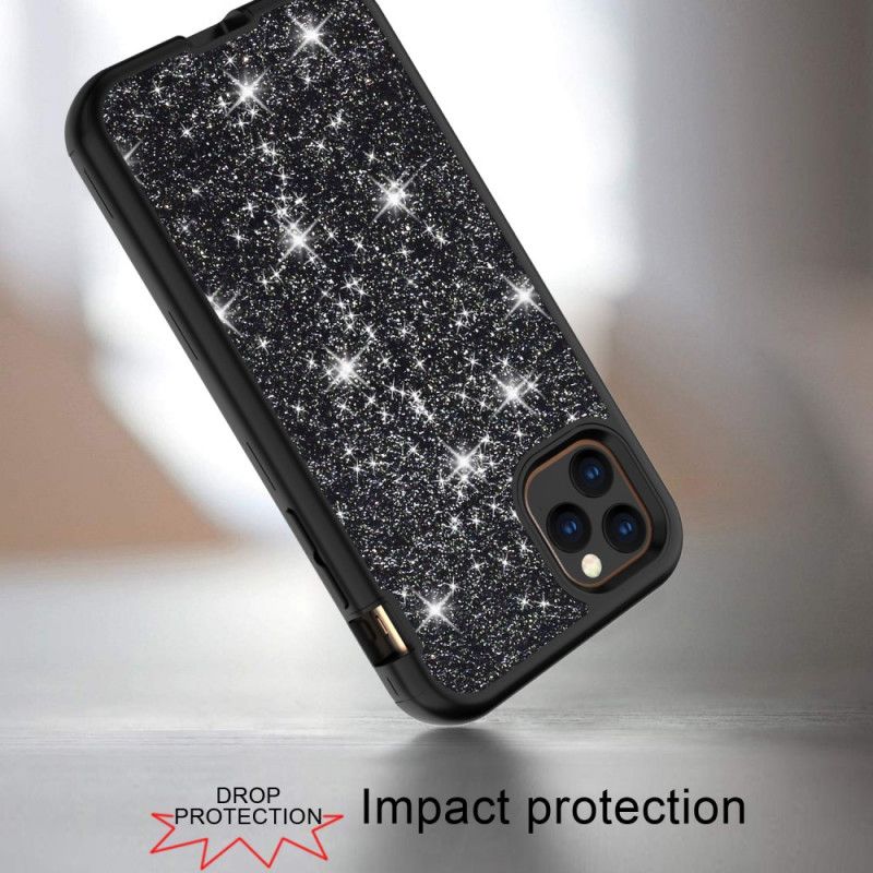 Cover iPhone 11 Pro Max Sort Hybrid Glitter