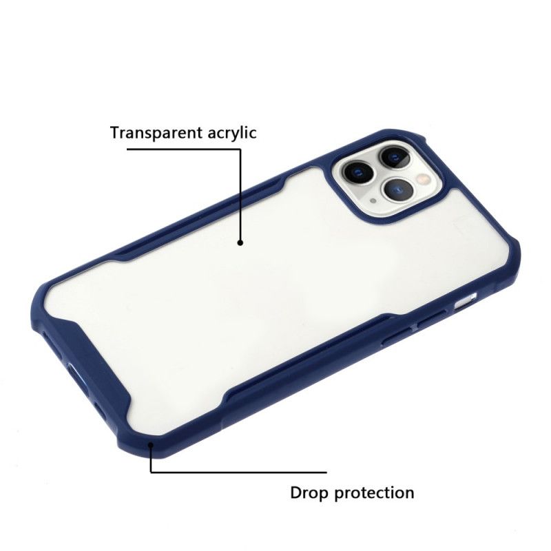 Cover iPhone 11 Pro Max Sort Hybrid Med Farvede Kanter Beskyttelse