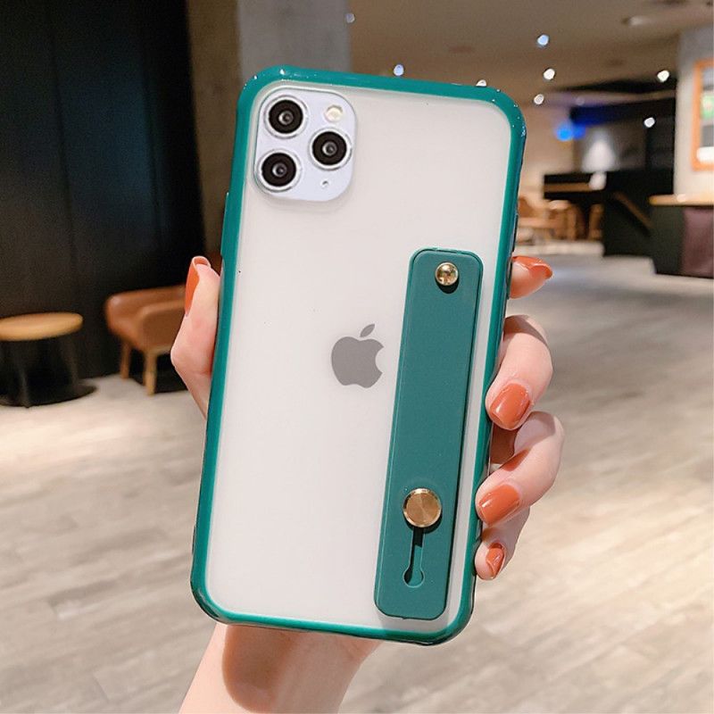 Cover iPhone 11 Pro Max Sort Hybrid Med Støttebælte Beskyttelse