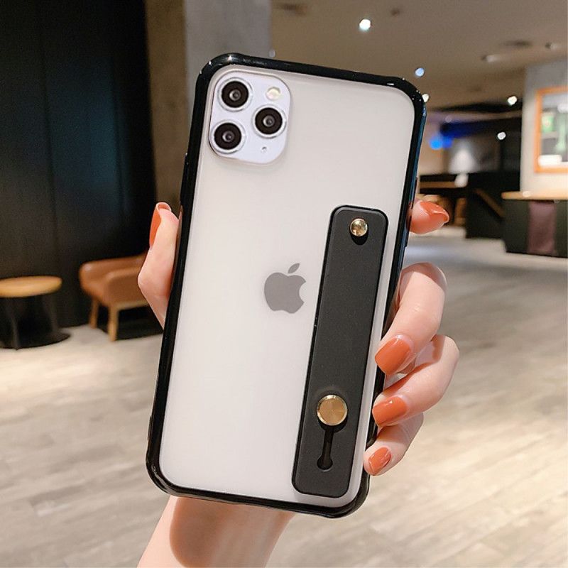 Cover iPhone 11 Pro Max Sort Hybrid Med Støttebælte Beskyttelse