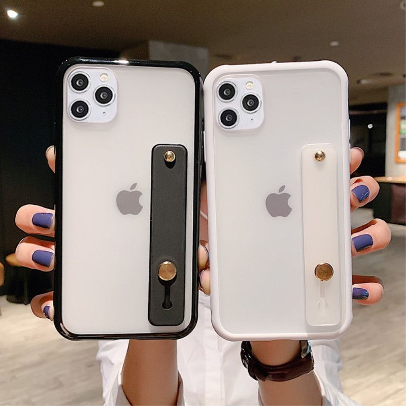 Cover iPhone 11 Pro Max Sort Hybrid Med Støttebælte Beskyttelse