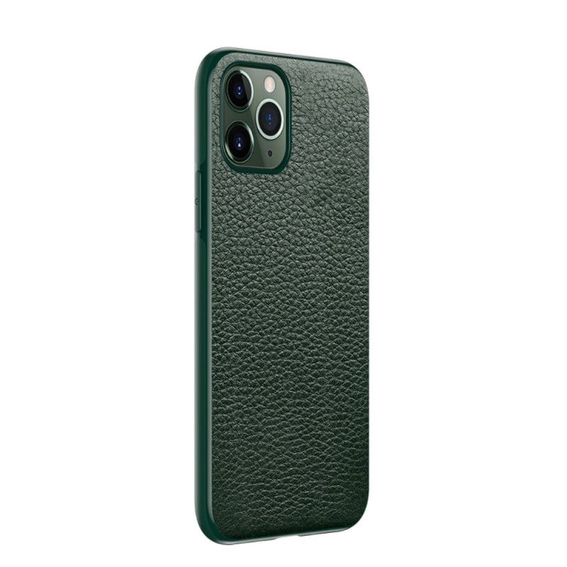 Cover iPhone 11 Pro Max Sort Litchi Sulada Læder Stil