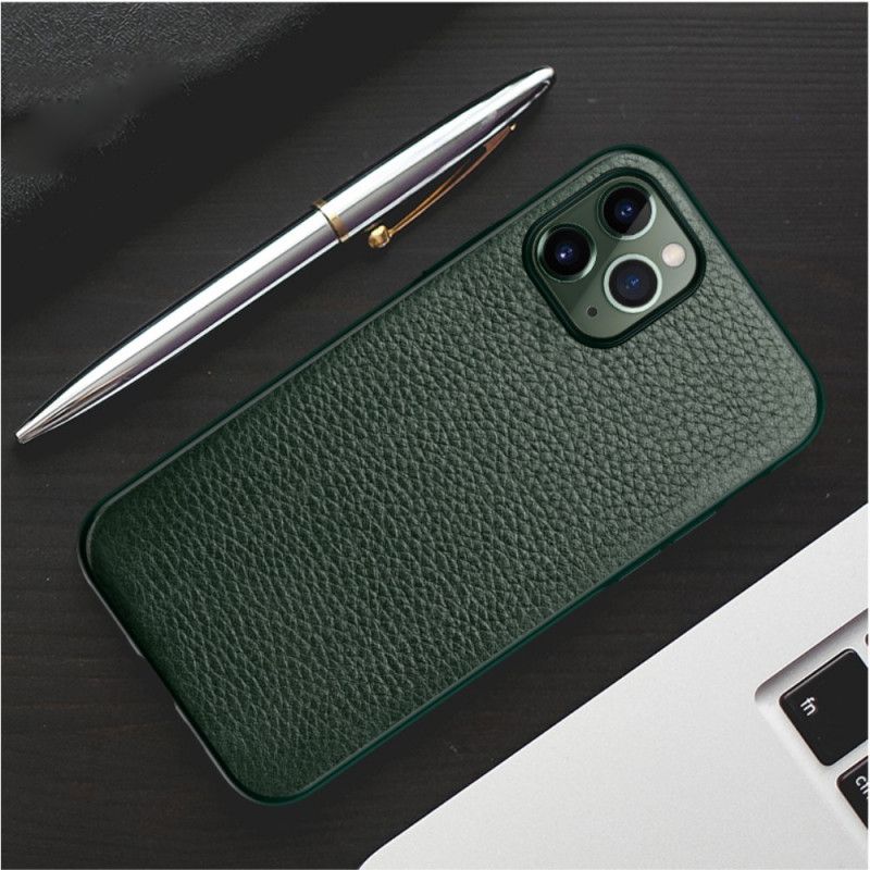 Cover iPhone 11 Pro Max Sort Litchi Sulada Læder Stil