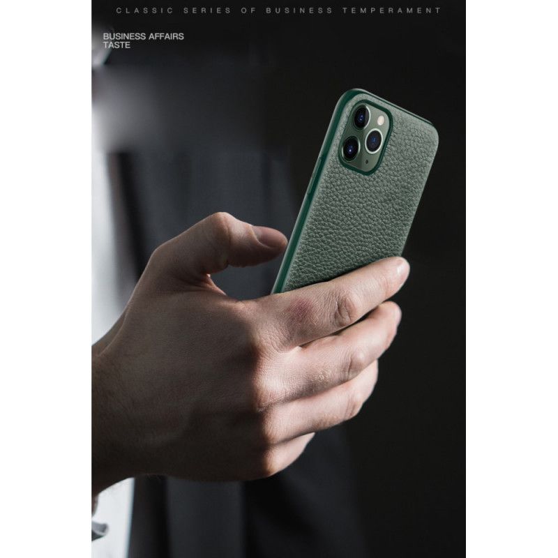 Cover iPhone 11 Pro Max Sort Litchi Sulada Læder Stil