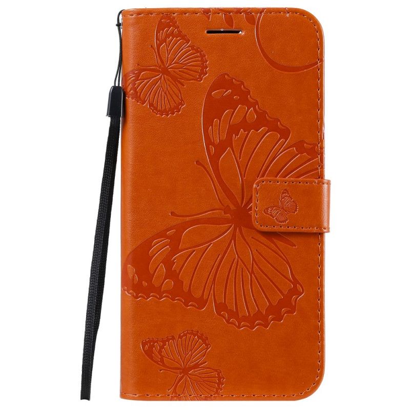 Flip Cover iPhone 11 Pro Max Orange Mobilcover Kæmpestore Sommerfugle