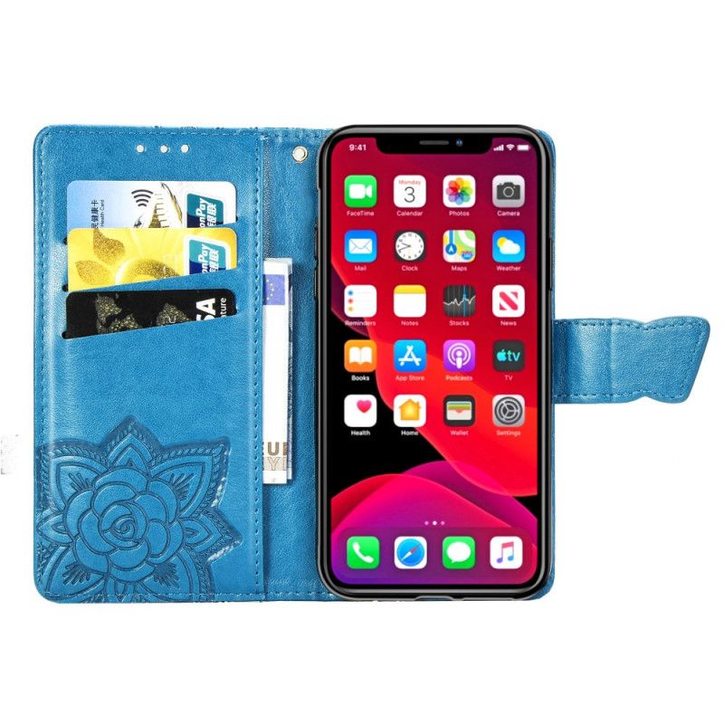 Flip Cover iPhone 11 Pro Max Sort Halve Sommerfugle