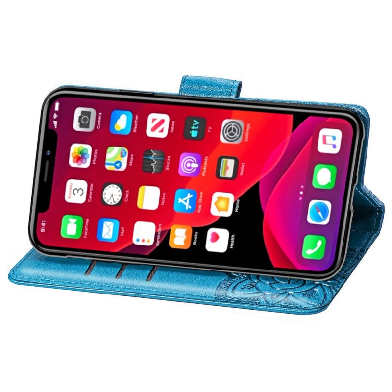 Flip Cover iPhone 11 Pro Max Sort Halve Sommerfugle