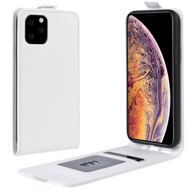 Flip Cover Læder for iPhone 11 Pro Max Sort Foldning Af Lædereffekt