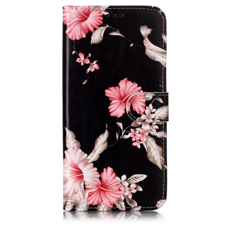 Flip Cover Læder iPhone 11 Pro Max Sort Blomsteropdagelse