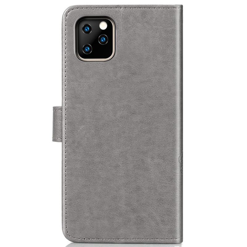 Flip Cover Læder iPhone 11 Pro Max Sort Firkløver