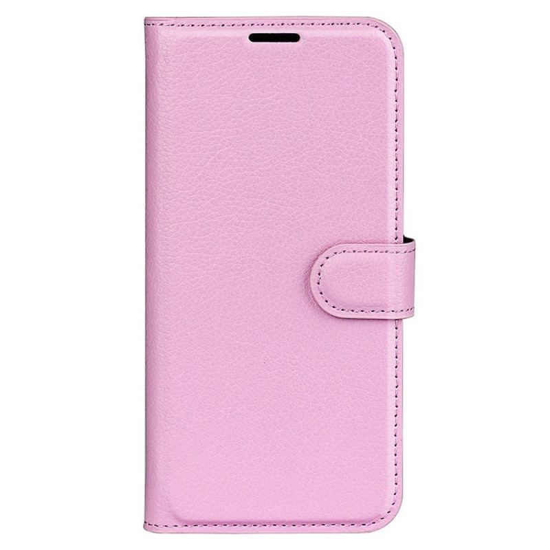 Flip Cover Xiaomi Redmi Note 12 5G Klassisk Litchi-lædereffekt