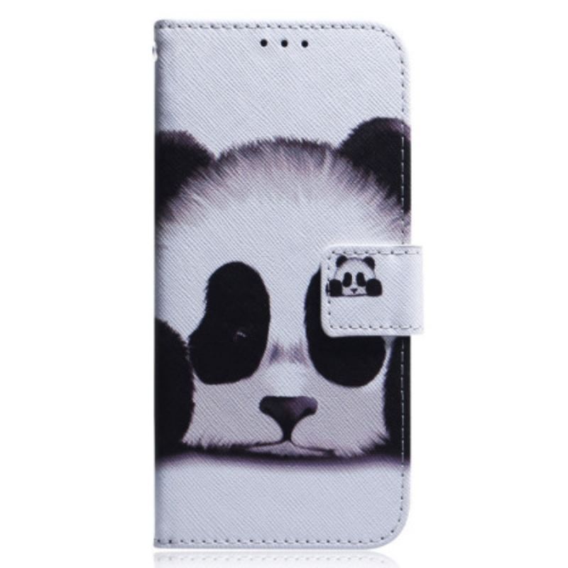 Flip Cover Xiaomi Redmi Note 12 5G Med Snor Strappy Panda