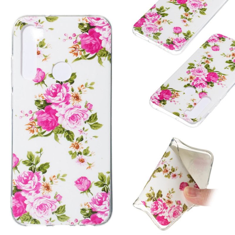 Cover for Xiaomi Redmi Note 8 Fluorescerende Frihedsblomster