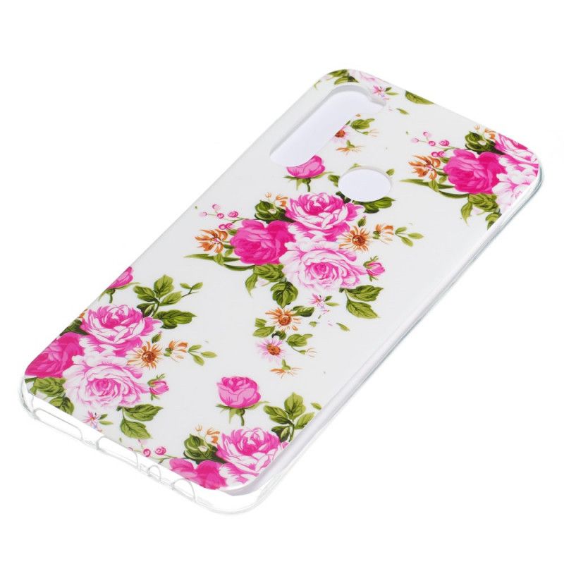 Cover for Xiaomi Redmi Note 8 Fluorescerende Frihedsblomster