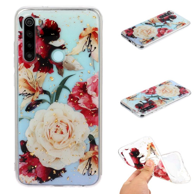 Cover for Xiaomi Redmi Note 8 Gennemsigtige Smukke Buketter