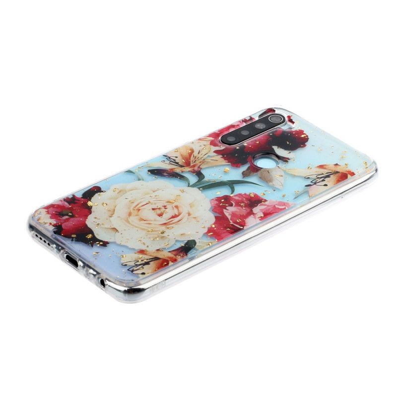 Cover for Xiaomi Redmi Note 8 Gennemsigtige Smukke Buketter