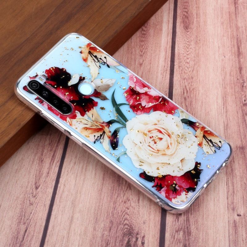 Cover for Xiaomi Redmi Note 8 Gennemsigtige Smukke Buketter