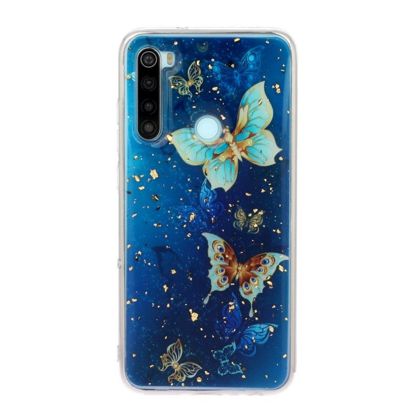 Cover Xiaomi Redmi Note 8 Sommerfugle Og Glitter Beskyttelse