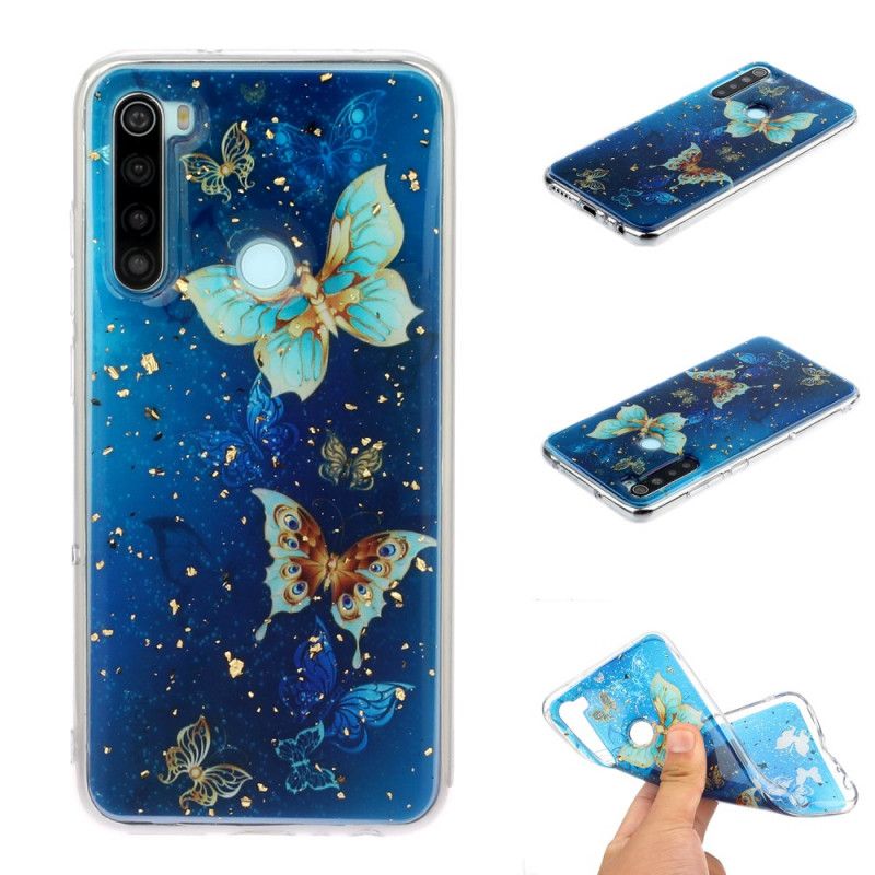 Cover Xiaomi Redmi Note 8 Sommerfugle Og Glitter Beskyttelse