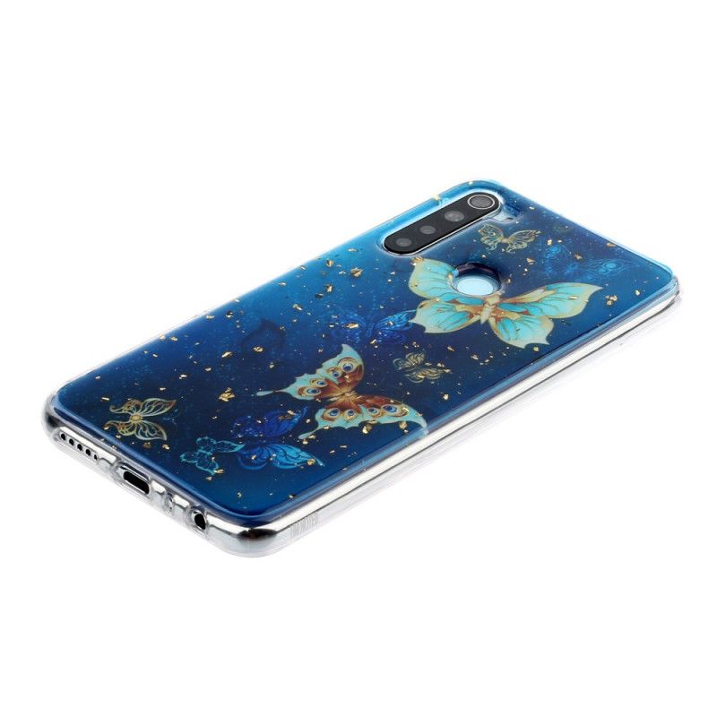 Cover Xiaomi Redmi Note 8 Sommerfugle Og Glitter Beskyttelse