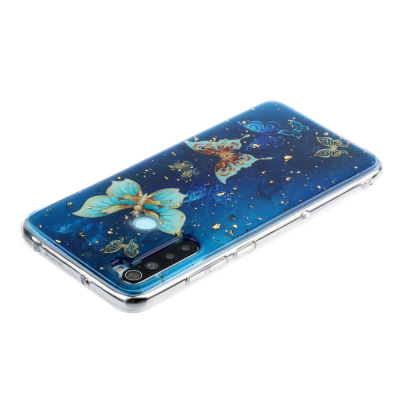 Cover Xiaomi Redmi Note 8 Sommerfugle Og Glitter Beskyttelse