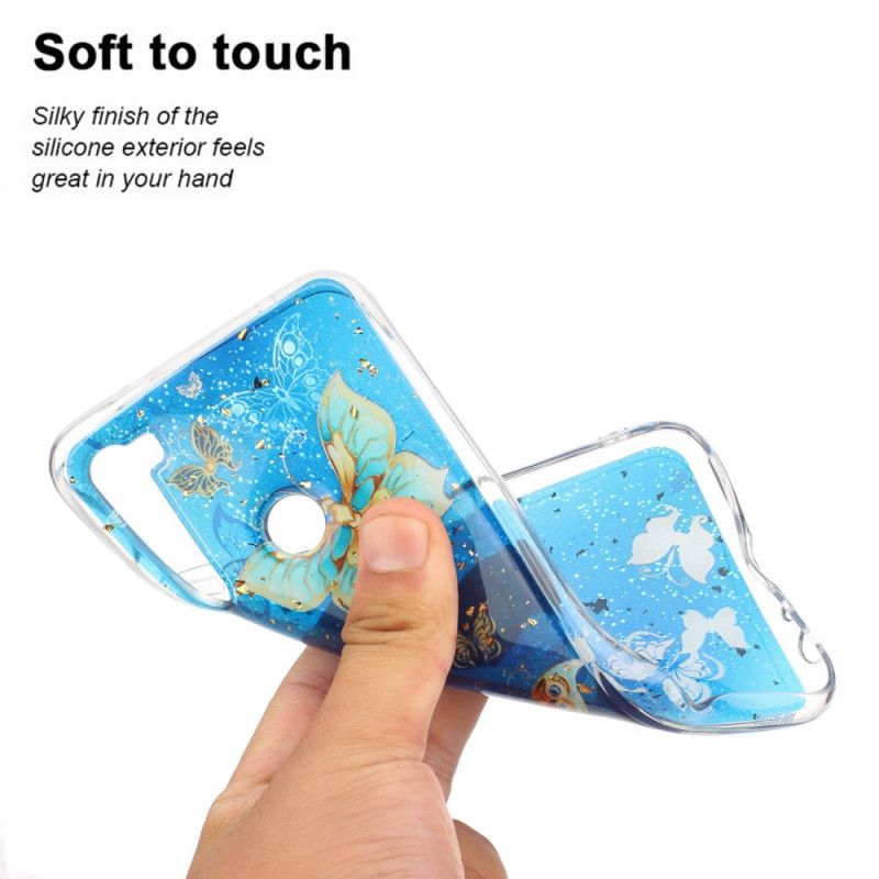 Cover Xiaomi Redmi Note 8 Sommerfugle Og Glitter Beskyttelse