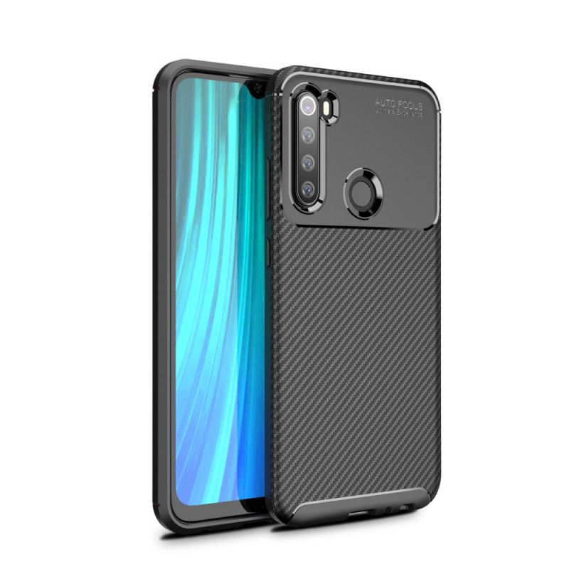 Cover Xiaomi Redmi Note 8 Sort Fleksibel Kulfiberstruktur