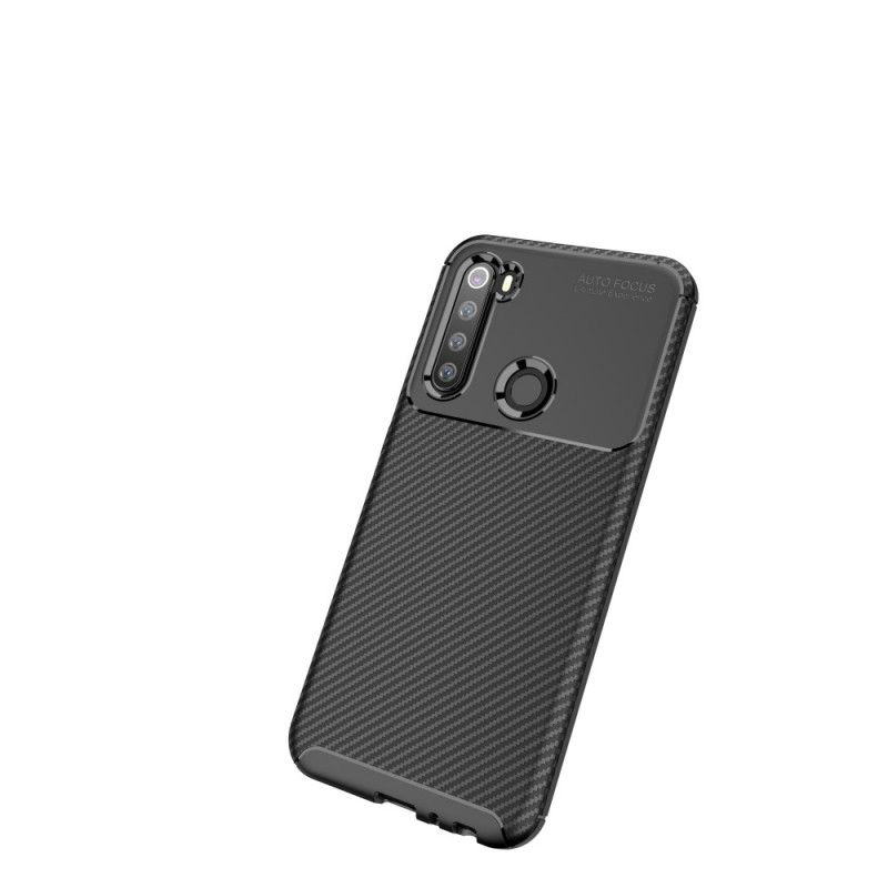 Cover Xiaomi Redmi Note 8 Sort Fleksibel Kulfiberstruktur