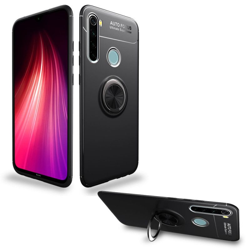 Cover Xiaomi Redmi Note 8 Sort Roterende Ring