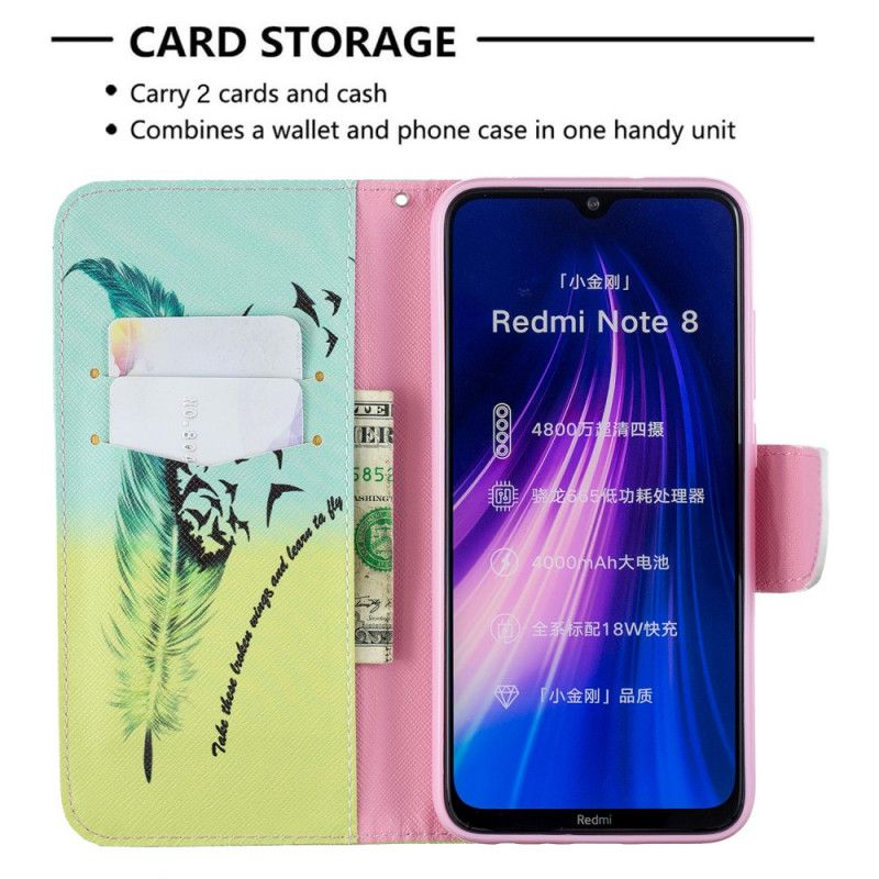 Flip Cover Læder for Xiaomi Redmi Note 8 Lær At Flyve