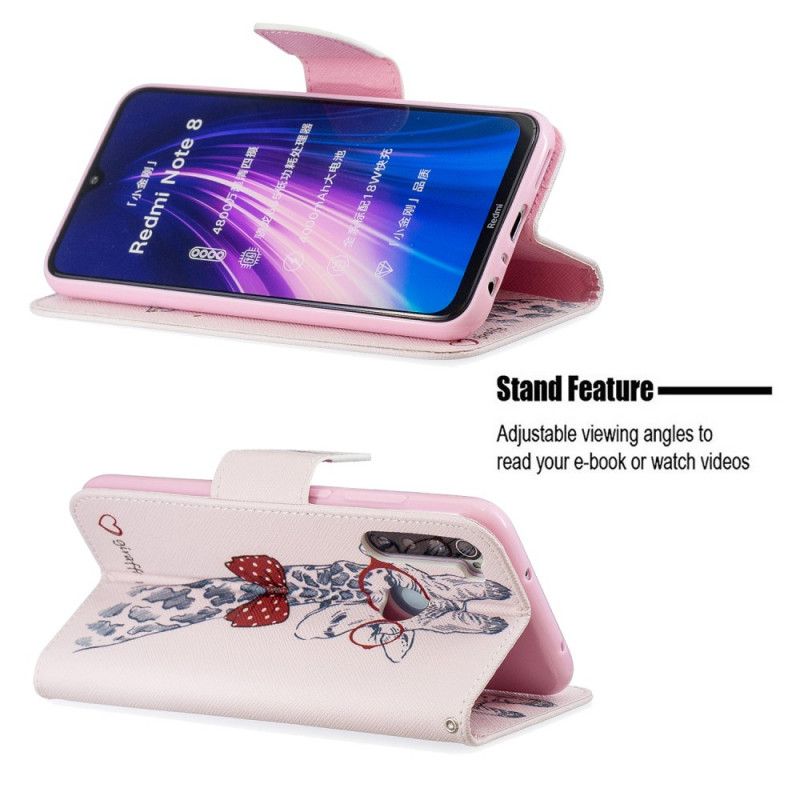 Flip Cover Læder for Xiaomi Redmi Note 8 Nørd Giraf