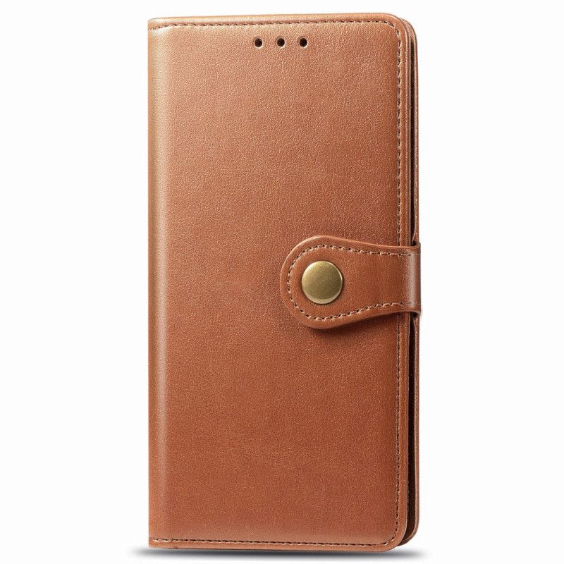 Flip Cover Læder Xiaomi Redmi Note 8 Sort Imiteret Læder Og Vintage Lås Original