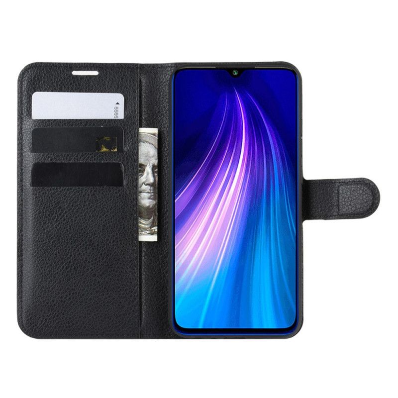 Flip Cover Læder Xiaomi Redmi Note 8 Sort Klassisk Beskyttelse