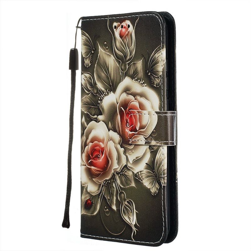 Flip Cover Xiaomi Redmi Note 8 Mobilcover Sort Rose Med Rem