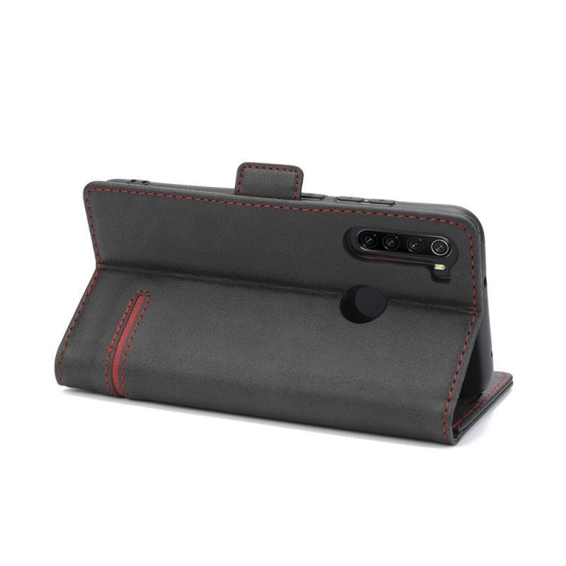 Flip Cover Xiaomi Redmi Note 8 Sort Fin Linje Dobbelt Flap