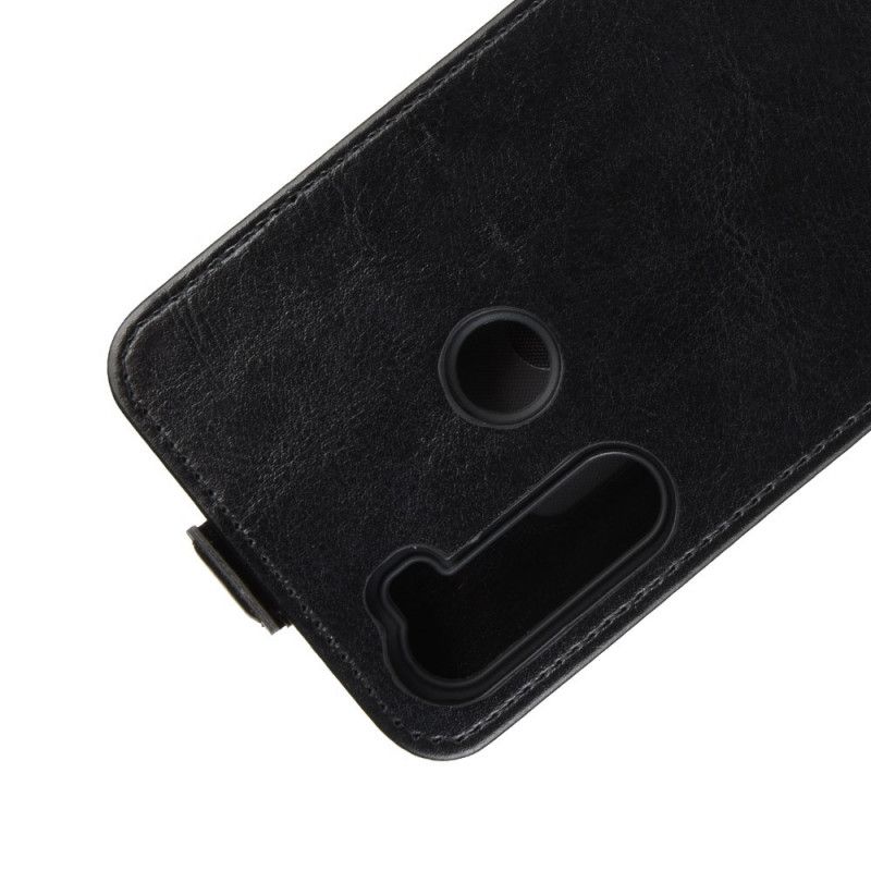 Flip Cover Xiaomi Redmi Note 8 Sort Foldning Af Lædereffekt