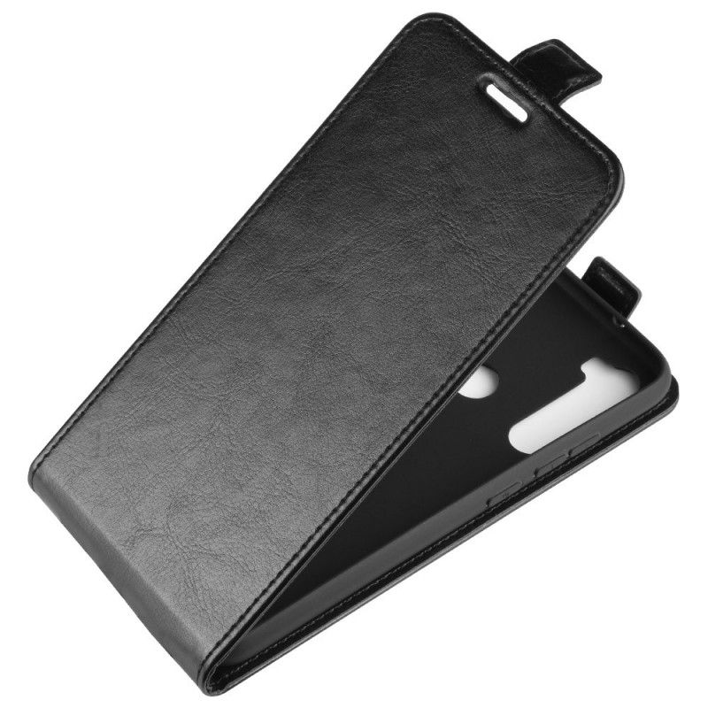 Flip Cover Xiaomi Redmi Note 8 Sort Foldning Af Lædereffekt