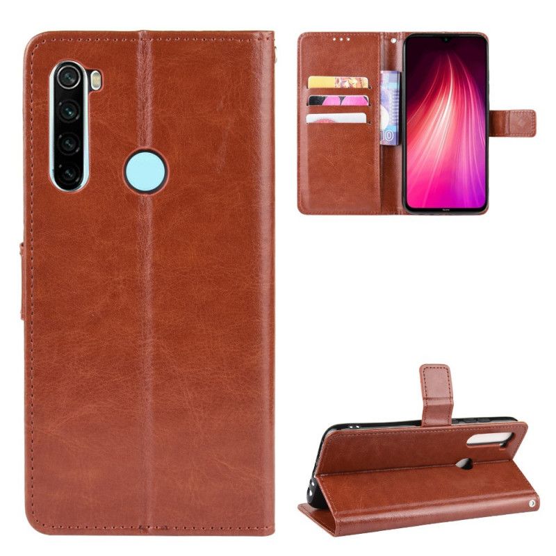 Flip Cover Xiaomi Redmi Note 8 Sort Prangende Kunstlæder