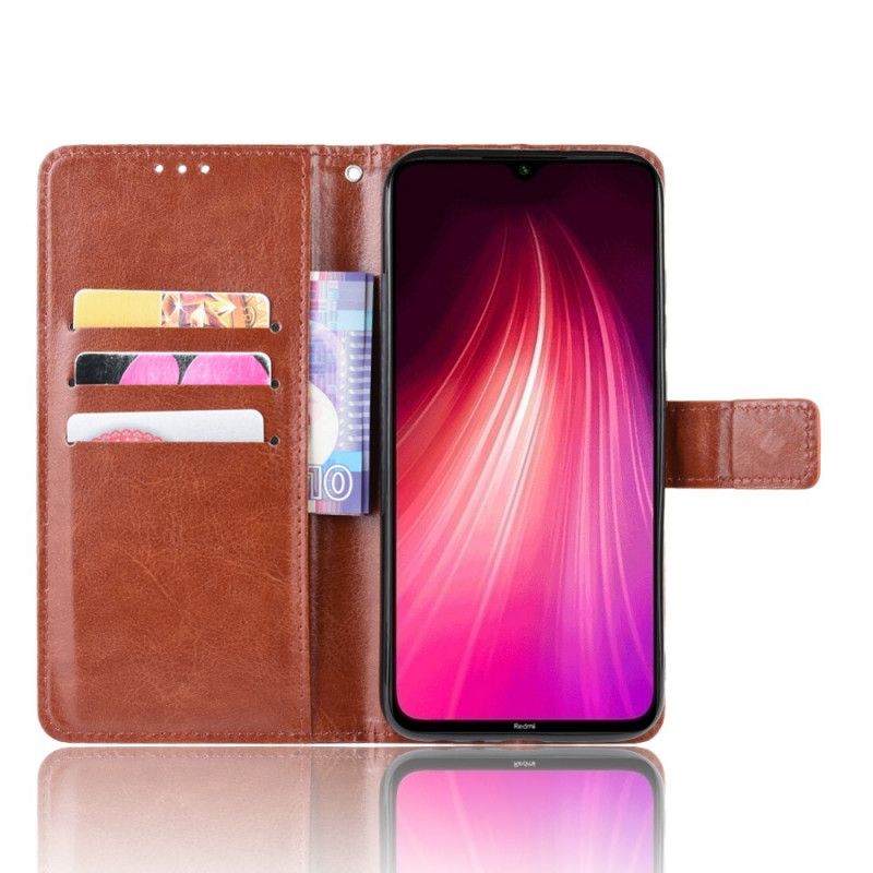 Flip Cover Xiaomi Redmi Note 8 Sort Prangende Kunstlæder