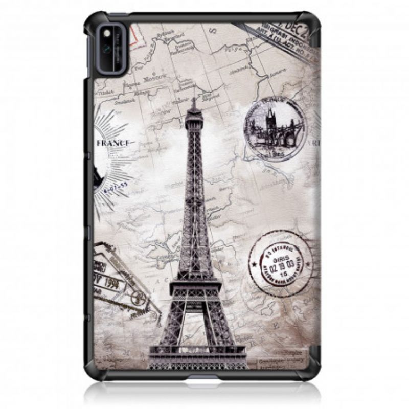 Forstærket Smart Case Huawei Matepad New Eiffel Tower Retro