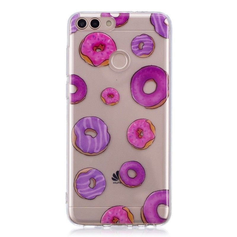 Cover for Huawei P Smart Gennemsigtig Donuts Fan