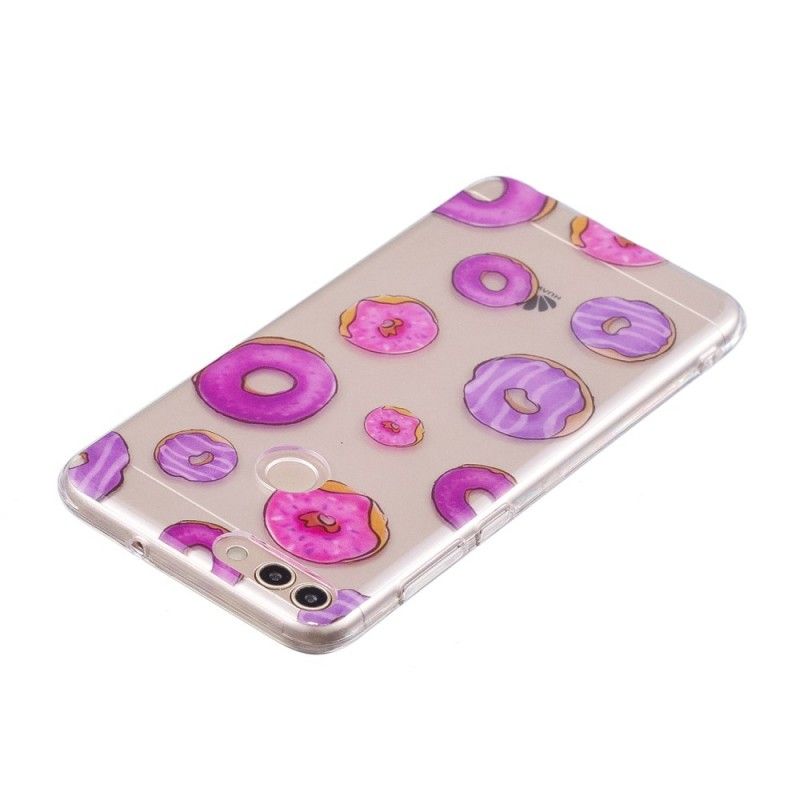 Cover for Huawei P Smart Gennemsigtig Donuts Fan