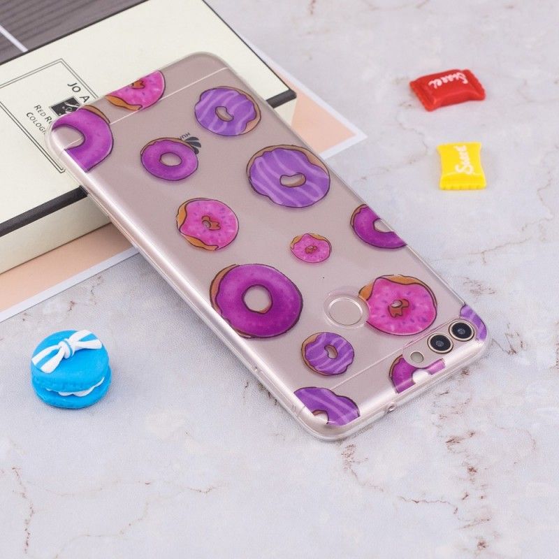 Cover for Huawei P Smart Gennemsigtig Donuts Fan