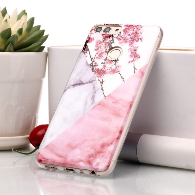 Cover Huawei P Smart Marmoreret Blomme