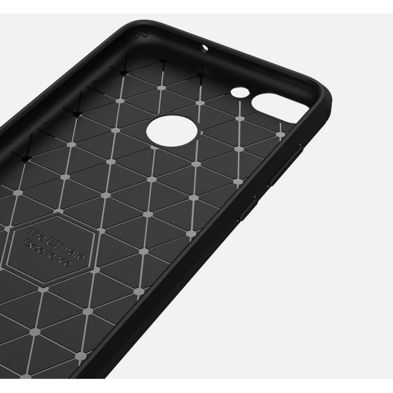 Cover Huawei P Smart Sort Børstet Kulfiber